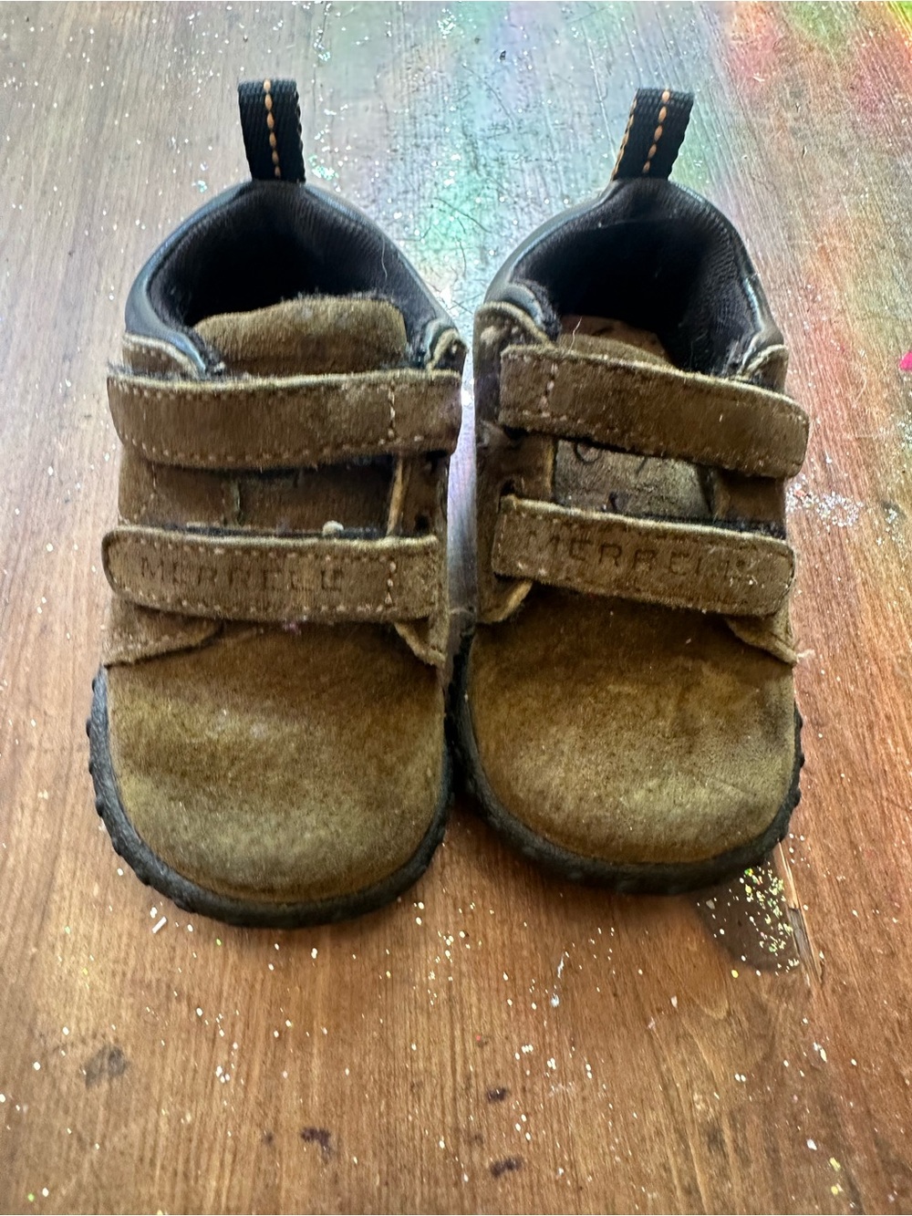 Merrell Toddler Brown Suede Hook-and-Loop Walker Shoes